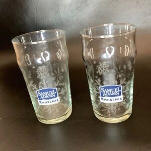 Samuel Adams Winter Lager Pilsner Blue White Etched Snowflakes 16 Oz 2 I…